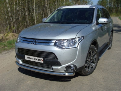 Накладка решётки радиатора нижняя 12 мм ТСС для Mitsubishi Outlander 2014-2015