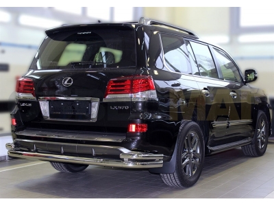 Защита задняя с уголками 76-53 мм для Lexus LX-570 Sport 2010-2013