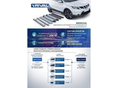 Пороги алюминиевые Rival Premium Black для Kia Sorento 2020-2021