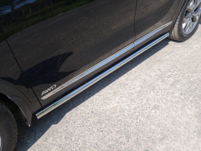 Пороги труба 60 мм ТСС для Kia Sorento Prime 2018-2021