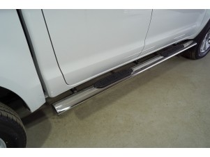 Пороги овальные с накладкой 120х60 мм для JAC T6 2015 – н.в. JACT621-01