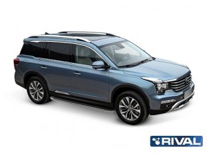 Порог-площадка "Premium-Black" A180ALB Rival + комплект крепежа для GAC GS8 2019-н.в. №A180ALP.9201.1