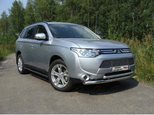 Накладка решётки радиатора верхняя 12 мм для Mitsubishi Outlander № MITOUT12-09