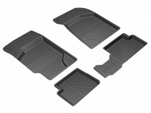 Коврики салона Rezkon резиновые 4 штуки для Kia Spectra № 1021035100